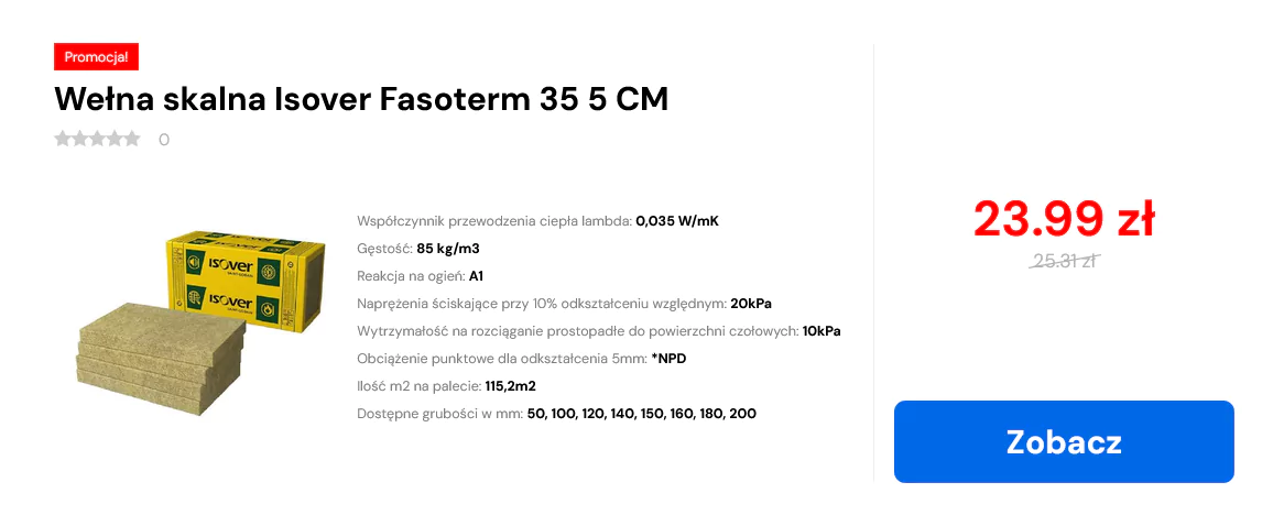 wełna skalna isover fasoterm na elewację