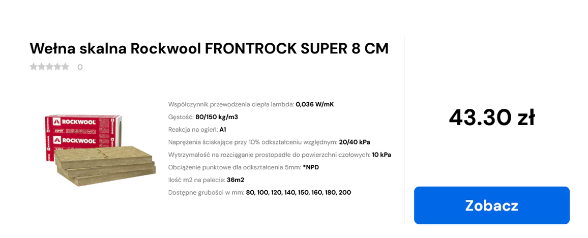 wełna skalna rockwool frontrock plus na elewację