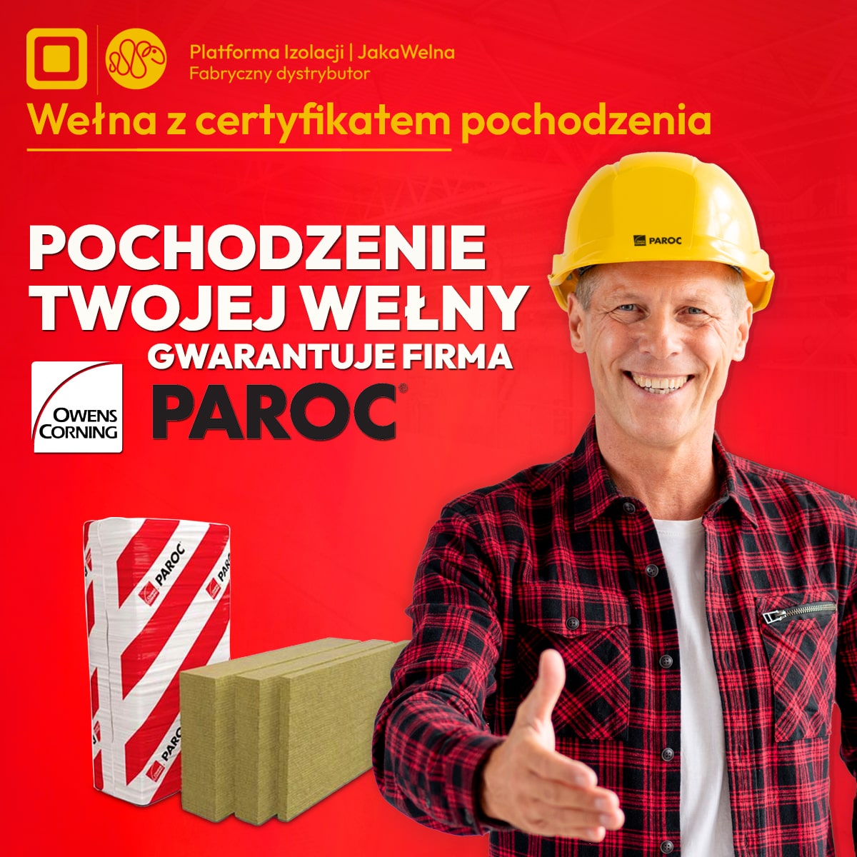 Pochodzenie Twojej wełny gwarantuje firma Paroc.